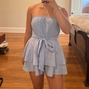 Forever 21 Blue Strapless Wrap Sundress